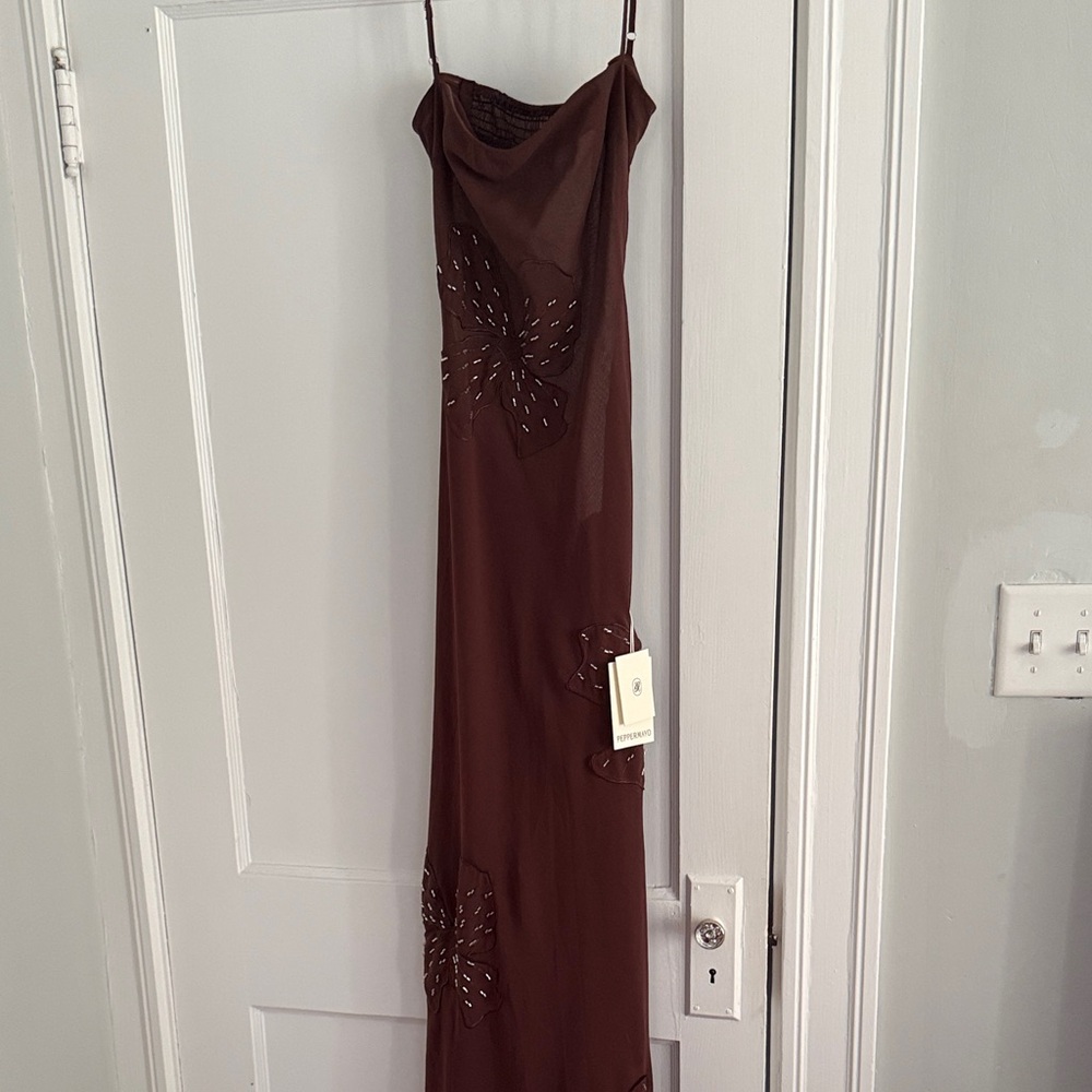 Peppermayo Strapless Brown Dress